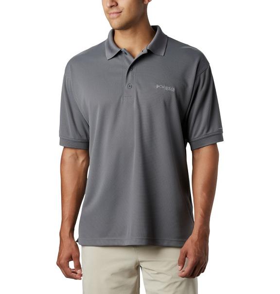 Columbia PFG Perfect Cast Polo Grey For Men's NZ67395 New Zealand